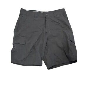 Orvis Cargo Shorts Men 34 Black Stretch 9 Inseam Zip Pocket Elastic Waist